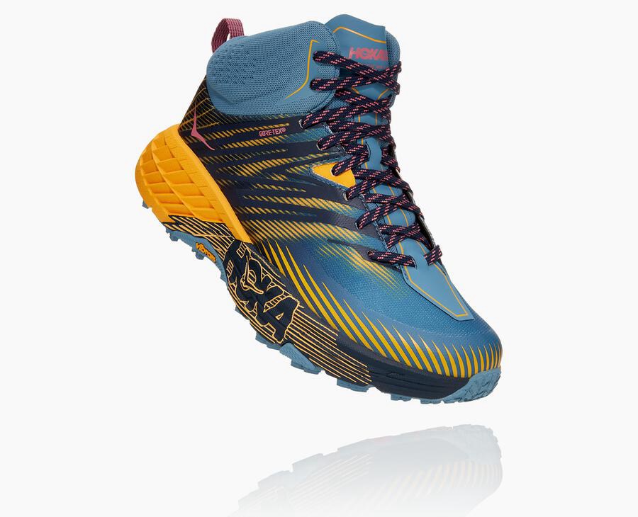 Hoka One One Speedgoat Mid Gore-Tex 2 Trailskor Dam - Blå - ZLIAH-1079